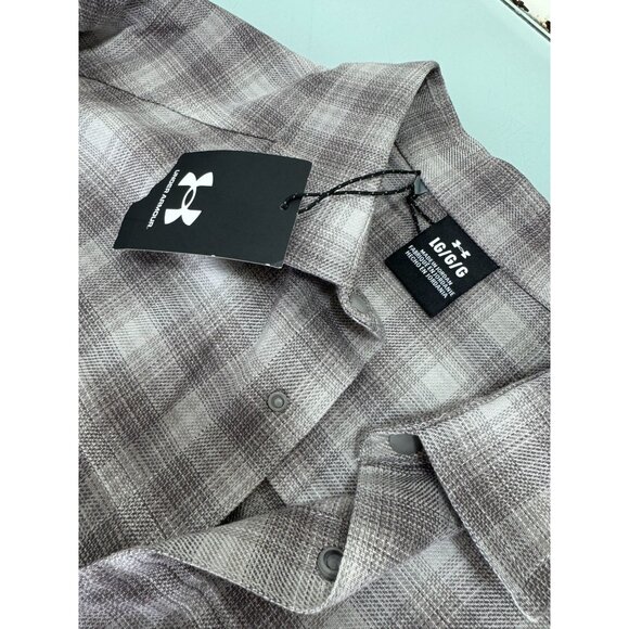 New Under Armour UA Tradesman Flex Flannel Shirt Mens Large L Snap Button Up NWT - Picture 10 of 13